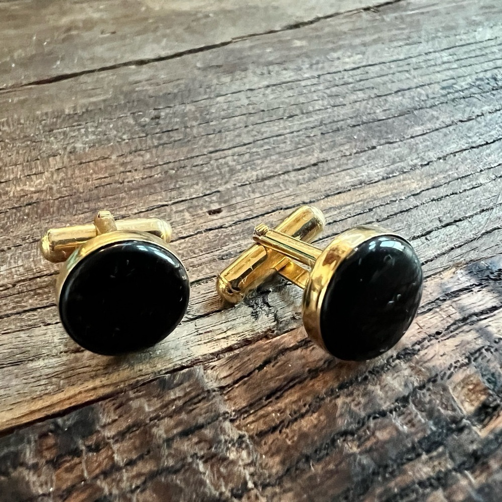 Gold and Black Cufflinks